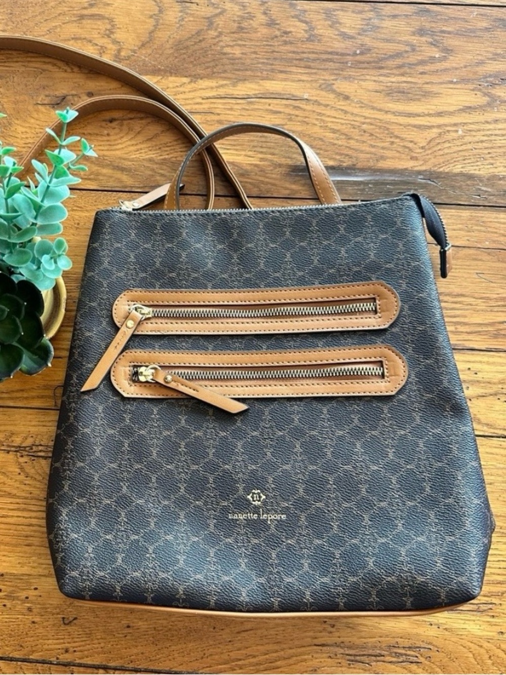 Nanette Lepore Logo Convertible Backpack
